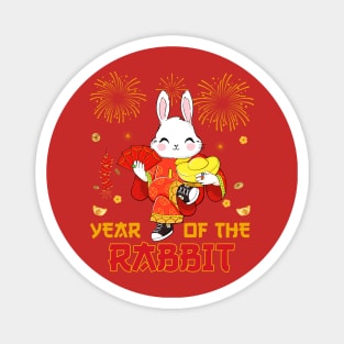 2023 Dabbing Rabbit Chinese New Year Fireworks New Year Eve Magnet